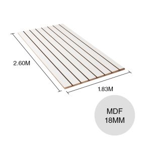 Tablero melamina MDF ranurado blanco 18mm x 1.83m x 2.60m