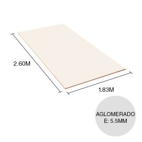 Revestimiento melamina Aglomerado W954 ST14 blanco 5.5mm x 1.83m x 2.60m