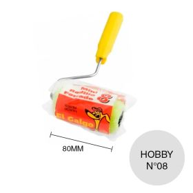Rodillo mini Nº08 goma espuma forrado linea Hobby tubo 22mm x 80mm