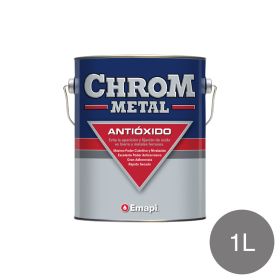 Esmalte sintetico antioxido Chrom Metal exterior gris mate lata x 1l