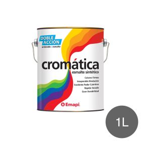 Esmalte sintetico Cromatica doble accion exterior interior gris brillante lata x 1l