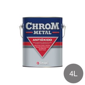 Esmalte sintetico antioxido Chrom Metal exterior gris mate lata x 4l