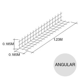 Malla acero refuerzo angular Rapiwall 185mm x 185mm x 1.23m