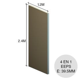 Panel compuesto EEPS yeso Modus Plak 40 4 en 1 muros cielorrasos 39.5mm x 1.2m x 2.4m