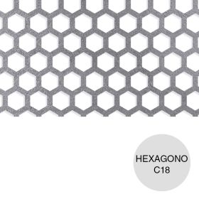 Chapa perforada Decorativa Hexagono 15mm C18 hoja 1m x 2m
