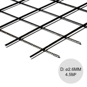 Malla electrosoldada negra ø2.6mm trama 50mm x 50mm medidas 1.5m x 3m x 4.5m²