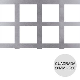 Chapa perforacion Cuadrada 20mm C20 P40 hoja 1m x 2m