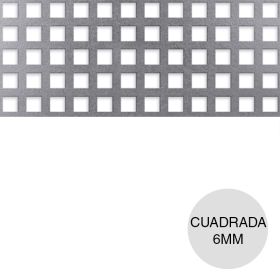 Chapa perforacion cuadrada 6mm C20 hoja 1m x 2m