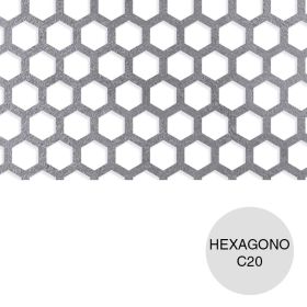 Chapa perforada Decorativa Hexagono 15mm C20 hoja 1m x 2m