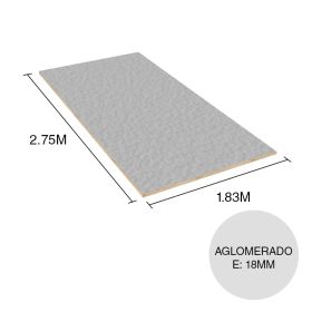 Tablero melamina aglomerado Lisos aluminio 18mm x 1.83m x 2.75m