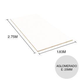 Tablero melamina aglomerado Lisos blanco tundra 25mm x 1.83m x 2.75m