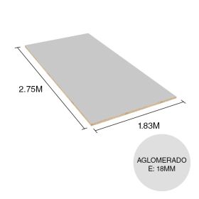 Tablero melamina aglomerado Lisos gris humo 18mm x 1.83m x 2.75m