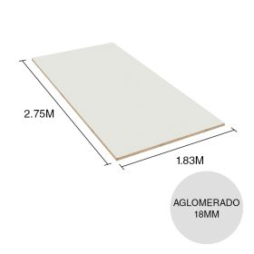 Tablero melamina Aglomerado Lisos ceniza 18mm x 1.83m x 2.75m