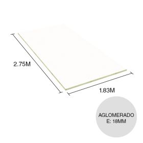 Tablero melamina RH aglomerado Lisos blanco tundra 18mm x 1.83m x 2.75m