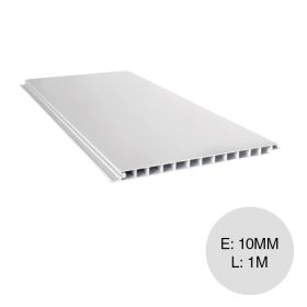 Placa cielorraso PVC interior blanco 10mm x 200mm x 1m