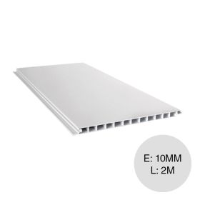Placa cielorraso PVC normal o simil brasilero blanco 10mm x 200mm x 2m