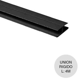 Perfil union rigido PVC negro 15mm x 40mm x 4m
