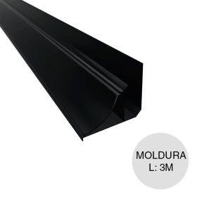 Perfil moldura superior PVC negro 25mm x 40mm x 3m