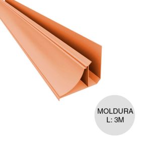 Perfil moldura superior PVC abedul 25mm x 40mm x 3m