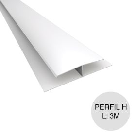 Perfil cielorraso PVC H union rigido blanco 25mm x 42mm x 3m