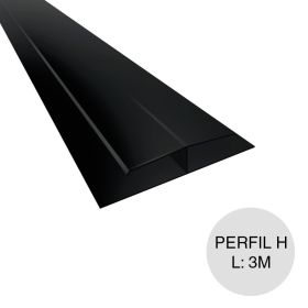 Perfil cielorraso PVC H union rigido negro 25mm x 42mm x 3m