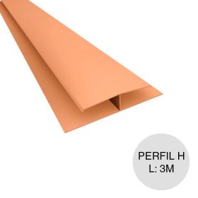 Perfil cielorraso PVC H union rigido abedul 25mm x 42mm x 3m