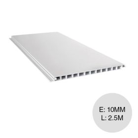Placa cielorraso PVC interior blanco 10mm x 200mm x 2.5m