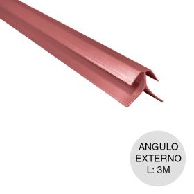 Perfil cielorraso PVC angulo externo cedro 15mm x 3m