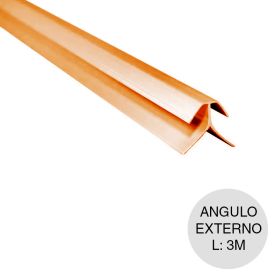Perfil cielorraso PVC angulo externo pino 15mm x 3m