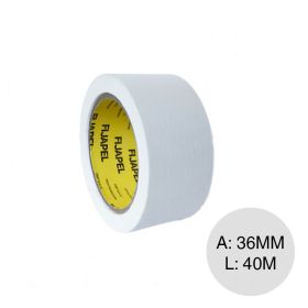 Cinta papel autoadhesiva blanco rollo x 36mm x 40m