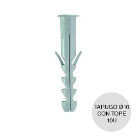 Taco tarugo nylon SA c/tope arandela ø10mm bolsa x 10u