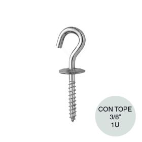 Piton abierto fresado acero zincado c/tope 3/8"