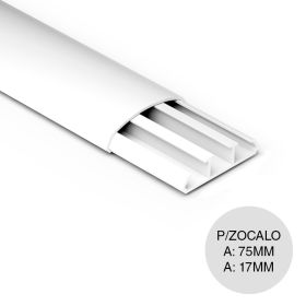 Cablecanal p/zocalo c/cinta autoadhesiva Sistelectric PVC 75mm x 17mm x 2m