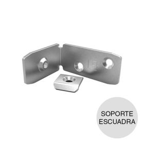 Soporte escuadra p/perfil gola aluminio anonizado natural 20mm x 35mm x 45mm