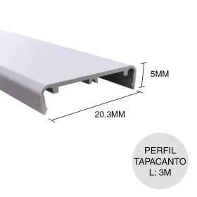 Perfil tapacanto aluminio anonizado natural 5mm x 20.3mm x 3m