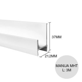 Perfil Manija MHT aluminio anodizado 21.2mm x 37mm x 3m