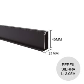 Perfil aluminio Sierra negro mate 21mm x 45mm x 3.05m