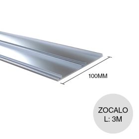 Zocalo aluminio anodizado 100mm x 3m