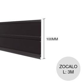 Zocalo aluminio negro 100mm x 3m