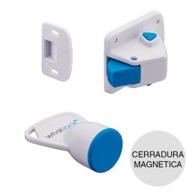 Cerradura magnetica Whatlock c/llave plastico blanco