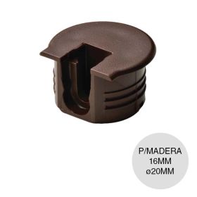 Caja herraje union Rafix 20 p/madera 16mm plastico marron ø 20mm