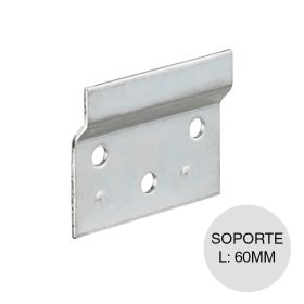 Placa soporte p/colgador armario acero galvanizado 60mm