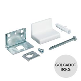 Colgador armario superior 90kg plastico blanco