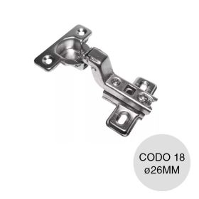 Bisagra cazoleta Mini 95° codo 18 cierre automatico c/base acero niquelado ø 26mm