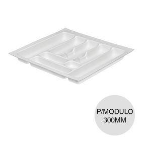 Cubiertero Universal p/modulo 300mm plastico blanco granulado 57mm x 240mm x 490mm