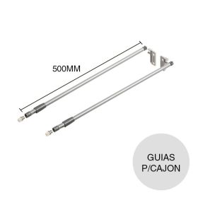 Guias laterales longitudinales p/cajon acero blanco pack x 500mm