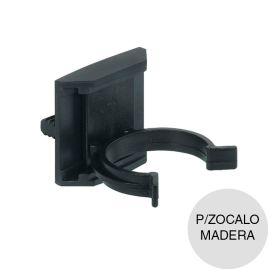 Clip plastico p/ zocalo madera negro