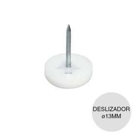 Deslizador plastico muebles p/clavar blanco ø 13mm