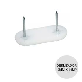 Deslizador plastico muebles p/ clavar blanco 16mm x 44mm