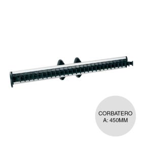 Corbatero extraible aluminio anodizado natural perchas plastico negro 78mm x 81mm x 450mm